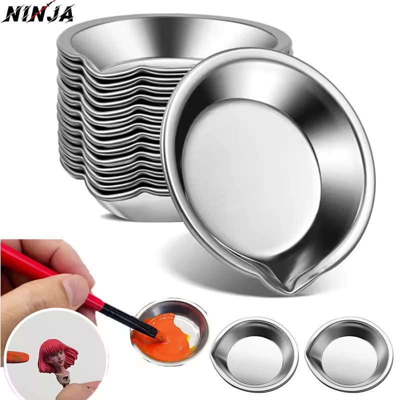 Mini Paleta De Pigmentos De Aço Inoxidável De 6/18 Unidades-Misturador De Coloração De Propileno-Suprimentos Artísticos-