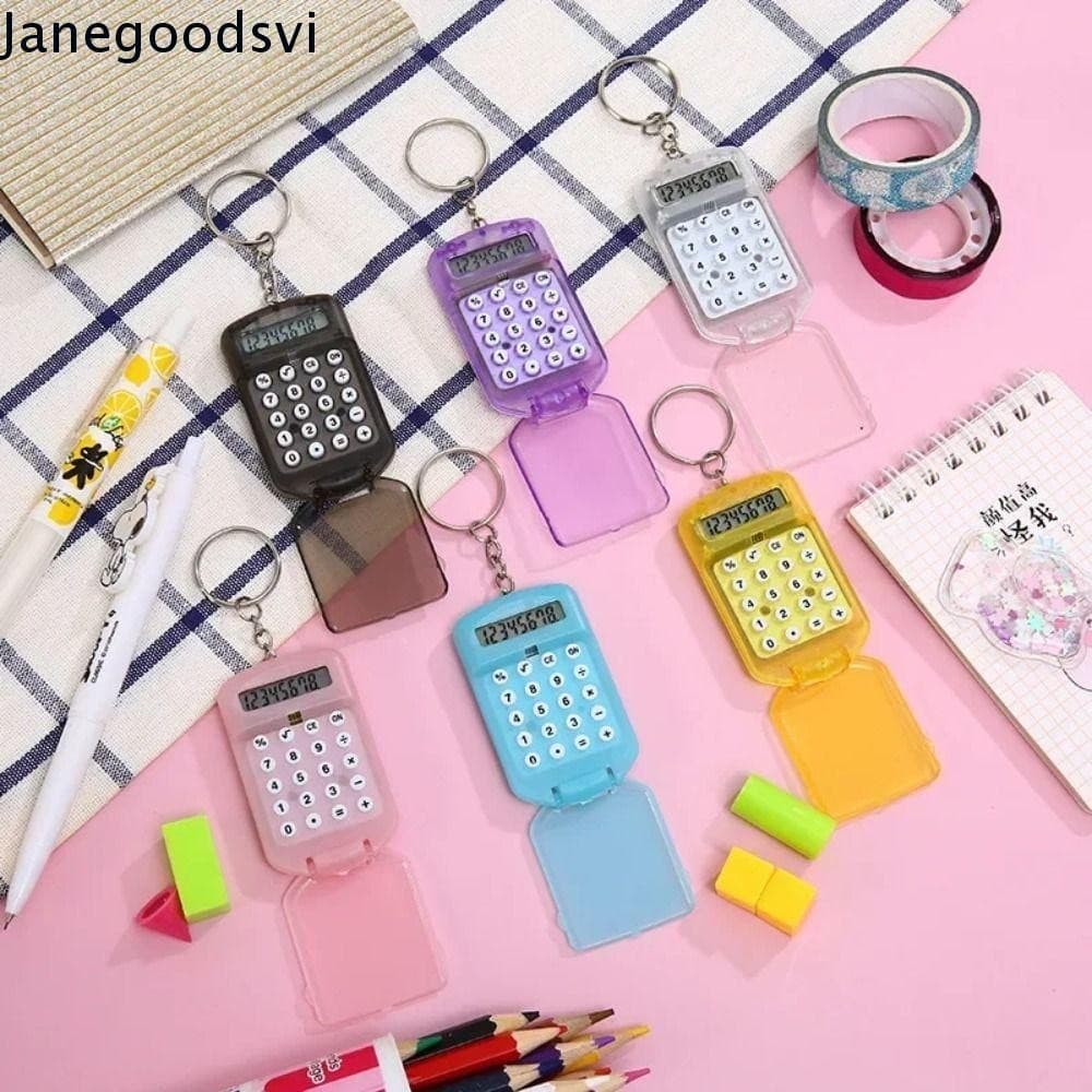 Calculadora JANEGOODSVI , Chaveiro Multifuncional Criativo , Mini Papelaria Para Estudantes Com Display De 8 Dígitos