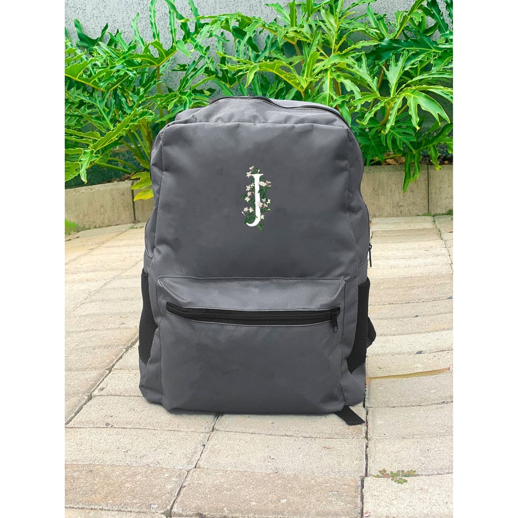 Mochila Nylon  - LETRA J - Stilo Club Academia Trabalho Escolar Faculdade Viagem Masculino Feminino