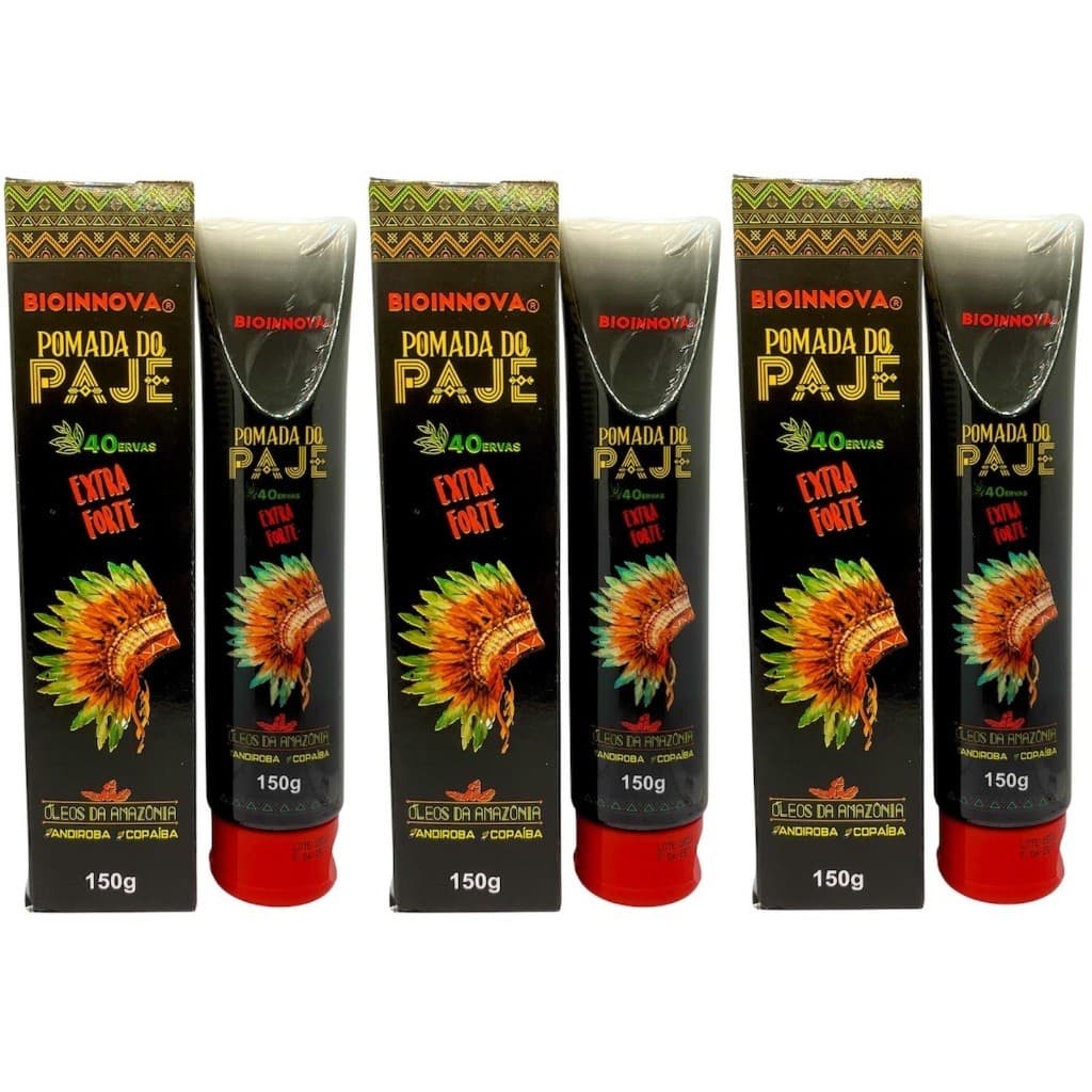 Kit 3 Pomada do Pajé 40 Ervas Extra Forte 150g - Bioinnova