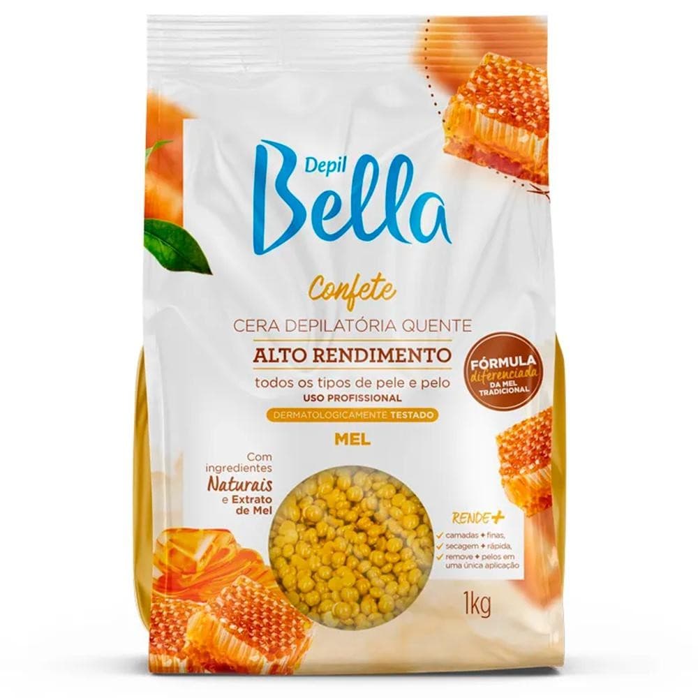 Depil Bella Cera Depilatória Confete Alto Rendimento Extrato de Mel 1kg
