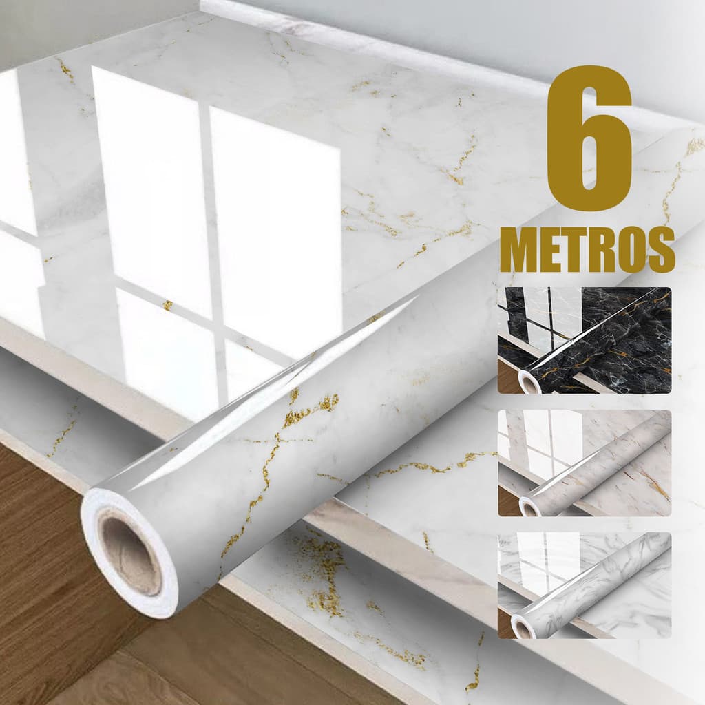 Papel de Parede Porcelanato Mármore | Instalação Fácil, Resistente à Umidade e Fungos