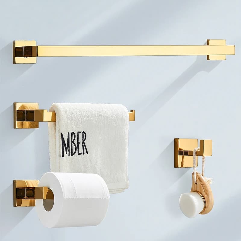 Kit De Acessórios Para Banheiro 4 Peças 40Cm/57Cm Instalação De Perfuração Inoxidável 304