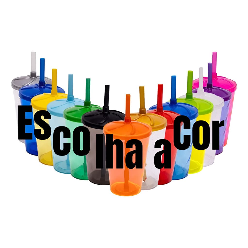 40 Copos Twister 300ml Acrílico Canudo Infantil  Comemoração Evento Lembrancinha Festa Show Neon Atacado