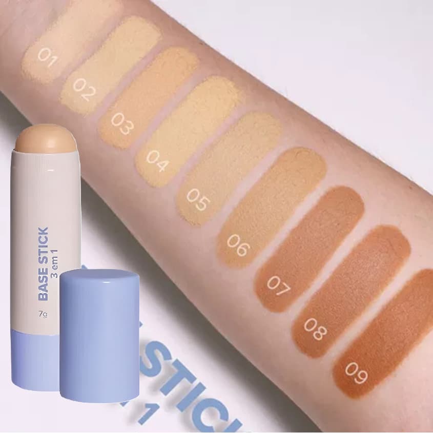 Base Bastão Stick 3 Em 1 Corretivo Contorno E Base - Miss Lary ML392 A+B