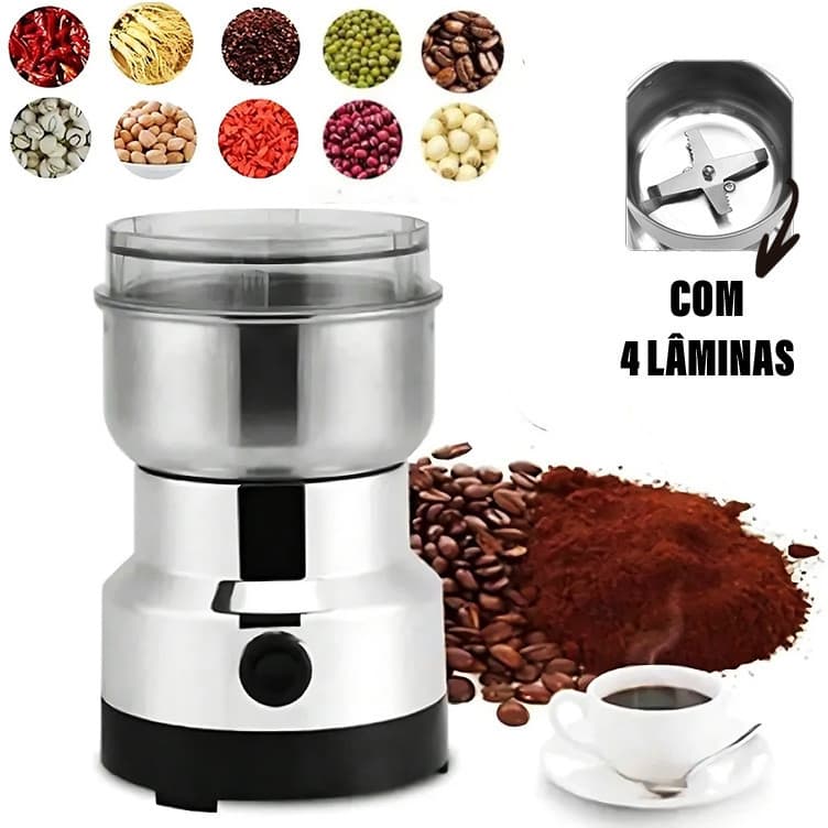 Moedor De Grãos E Café Elétrico 4 Lâminas Moinho de Grãos Farinha Em Aço 110V e 220V