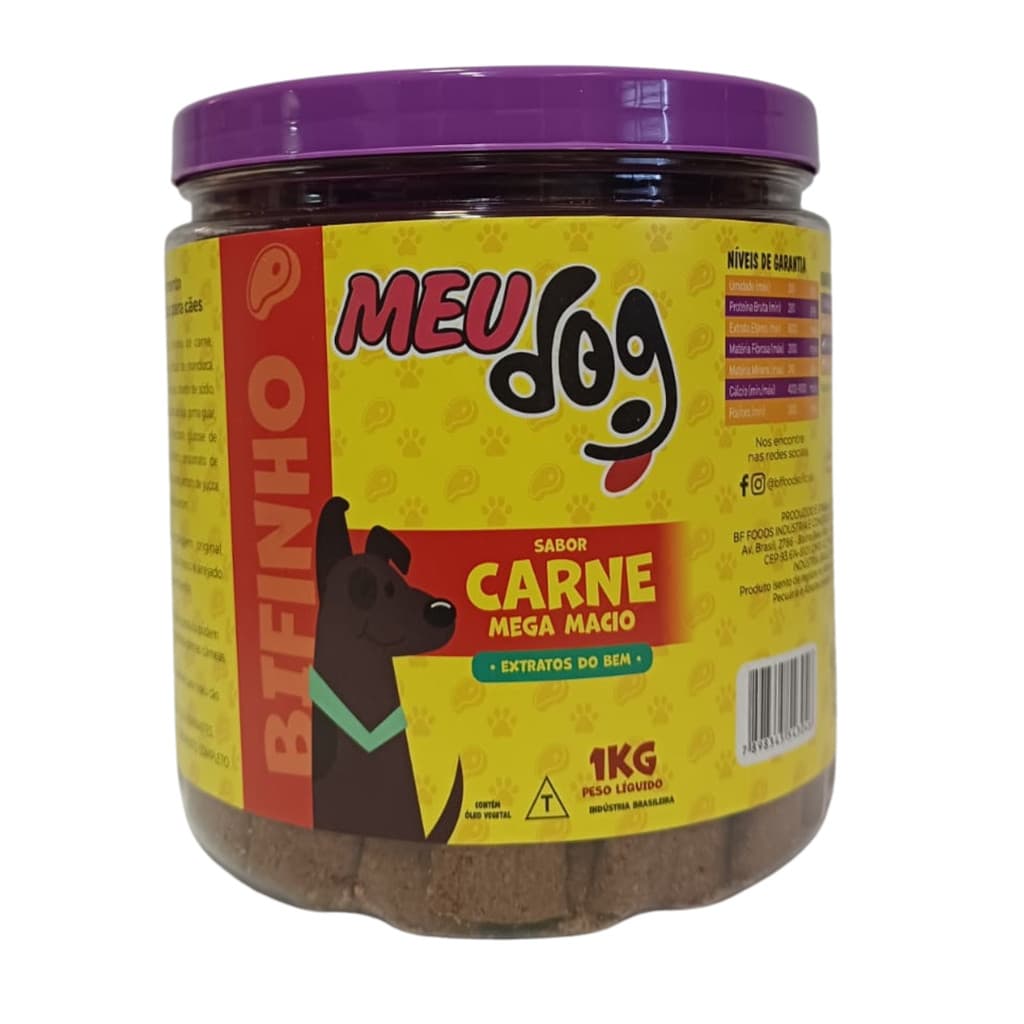 Bifinho Meu Dog sabor CARNE 1kg Pote
