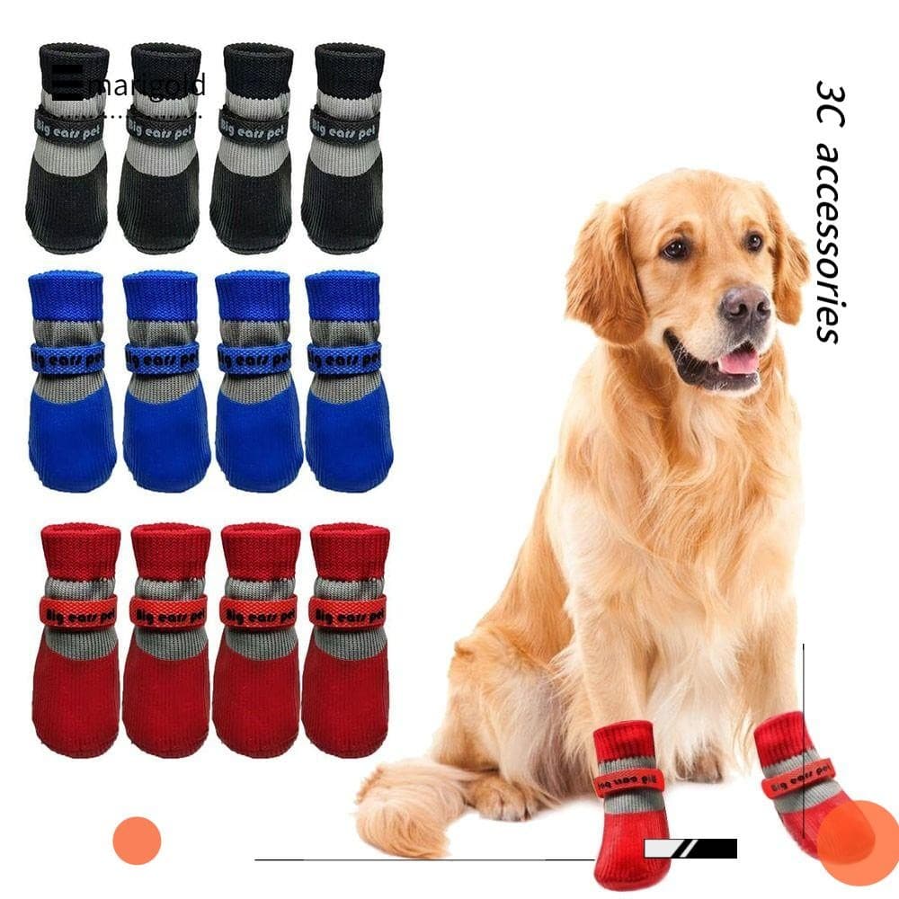 MARIGOLD 4 Peças De Sapatos Para Cães De Inverno , Botas Quentes Antiderrapantes Cachorros , Capas Ajustáveis Pés De Cac