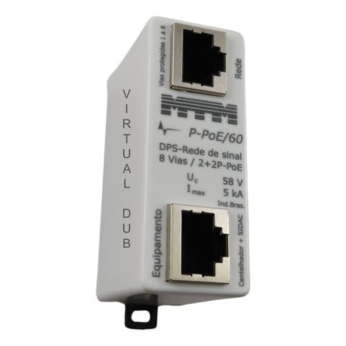 Protetor de Surto Raio DPS MTM P-POE60 Ethernet POE RJ45