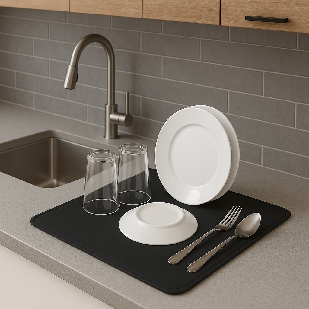 Tapete Escorredor de Louça 70x35cm Grande Absorvente e Antiderrapante para Cozinha