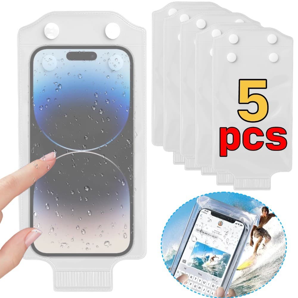 25 * 10cm Durável PVC Touchscreen Telefone À Prova Dwaterproof Água Saco Universal Transparente Capa De Chuva Do Móvel P