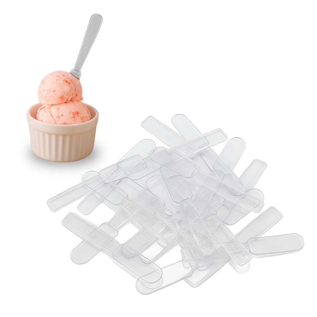 Kit Festa Mini Espátula Incolor Descartável C/100 Unidades 