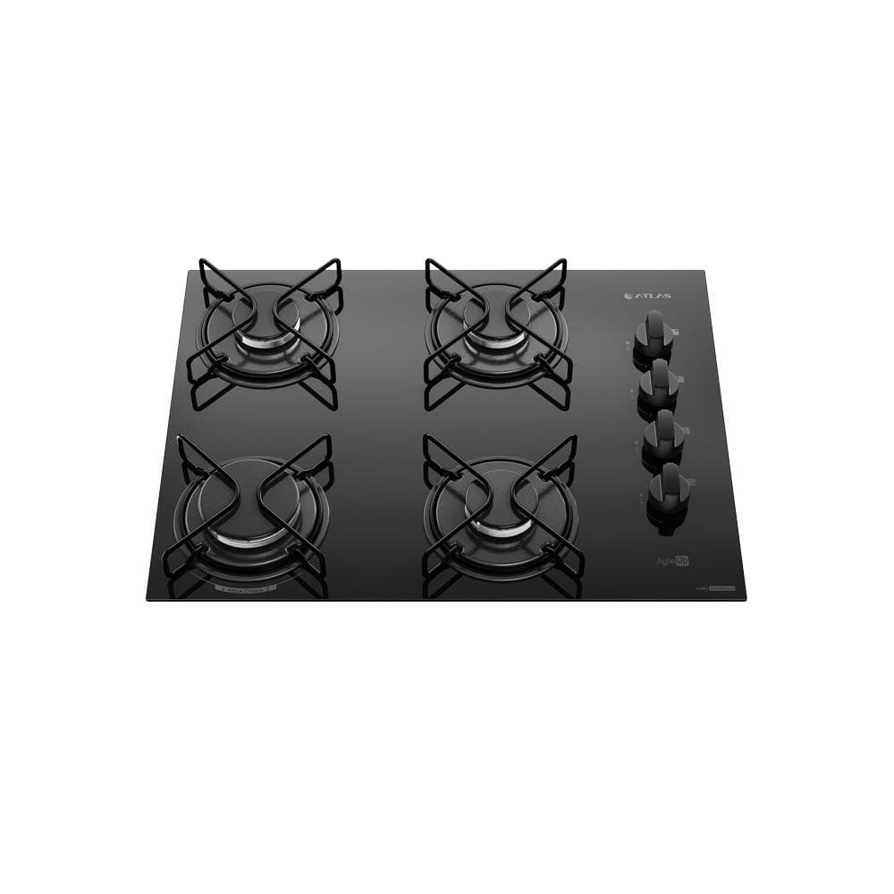 Cooktop a Gás Atlas 4 Bocas Agile Up Preto - Bivolt