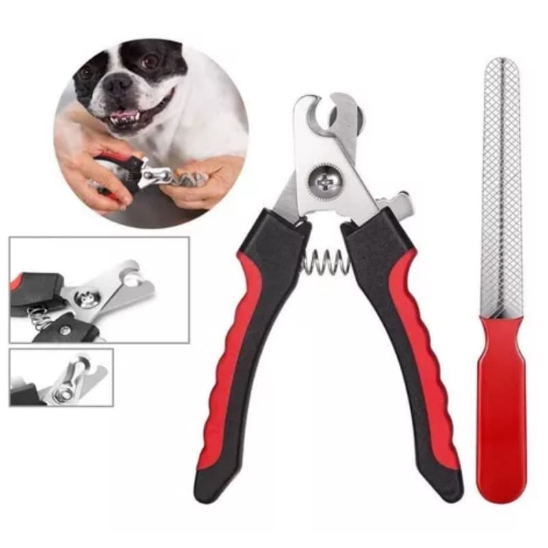 Kit Cortador Alicate + Lixa De Unha Gatos E Cães Grande Porte 12/16CM