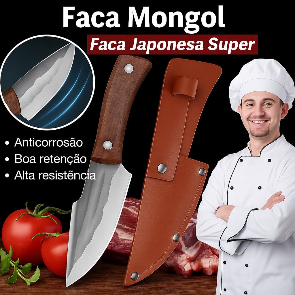 Faca de Desossa Profissional Faca Mini Churrasco Artesanal Afiada Aço Inox com Bainha de Couro 1610