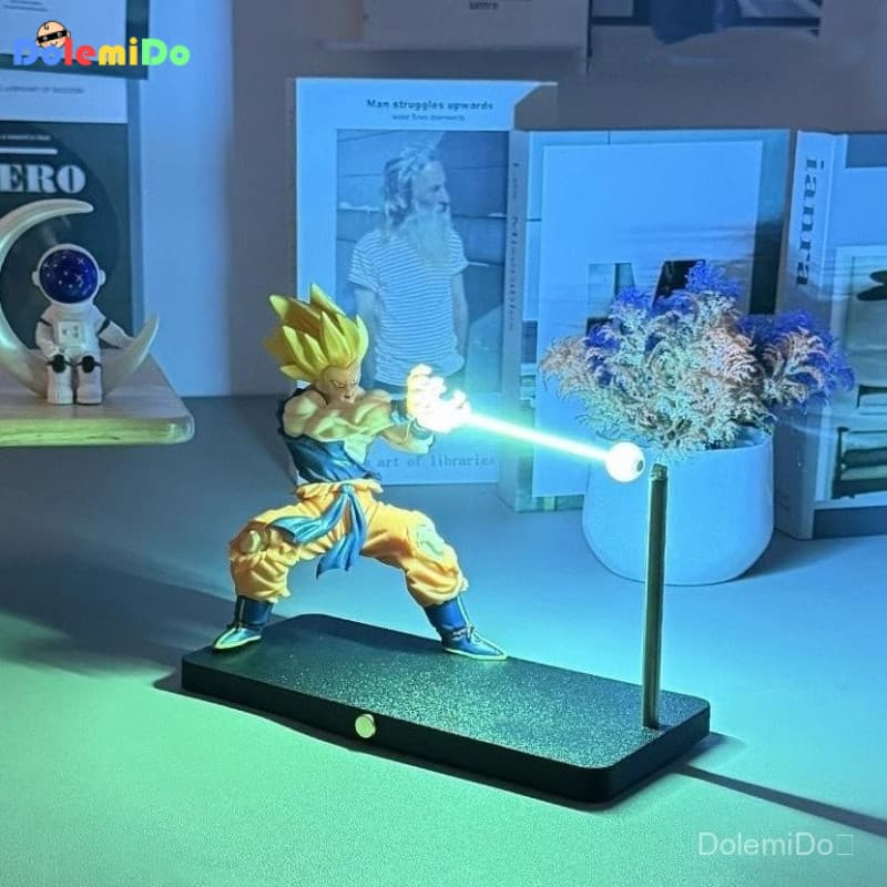 [Em Estoque] Luz Noturna Estilo Dragon Ball Super Saiyan Ornamento de Mesa Legal Son Goku Tartaruga Pai Ki Lâmpada Magné
