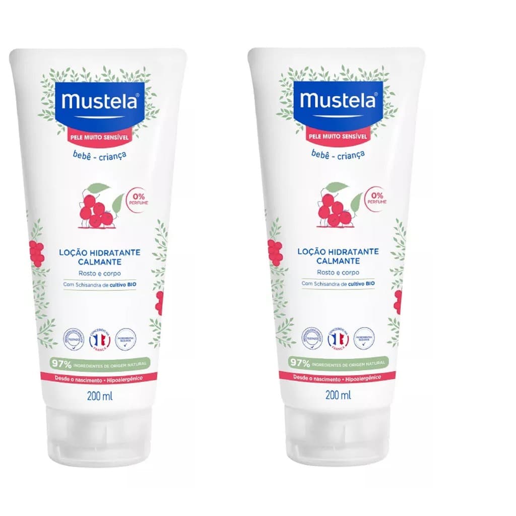 kit 2 Loção Hidratante Calmante Mustela Bebê 200ml - Mustela