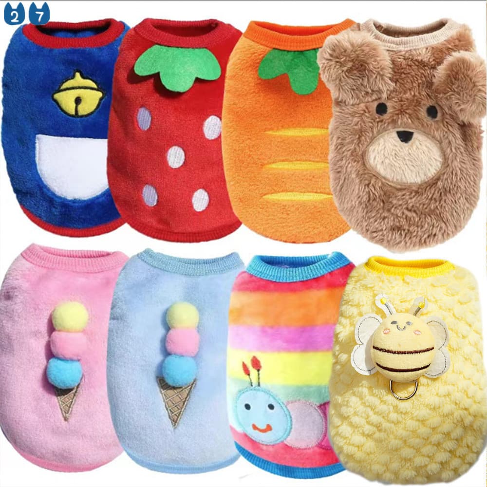 Tamanho XXS-XL Bonito Roupas Para Cães Colete De Inverno Pequenos Gatos Quente Animais De Estimação Camisola Flanela Mac