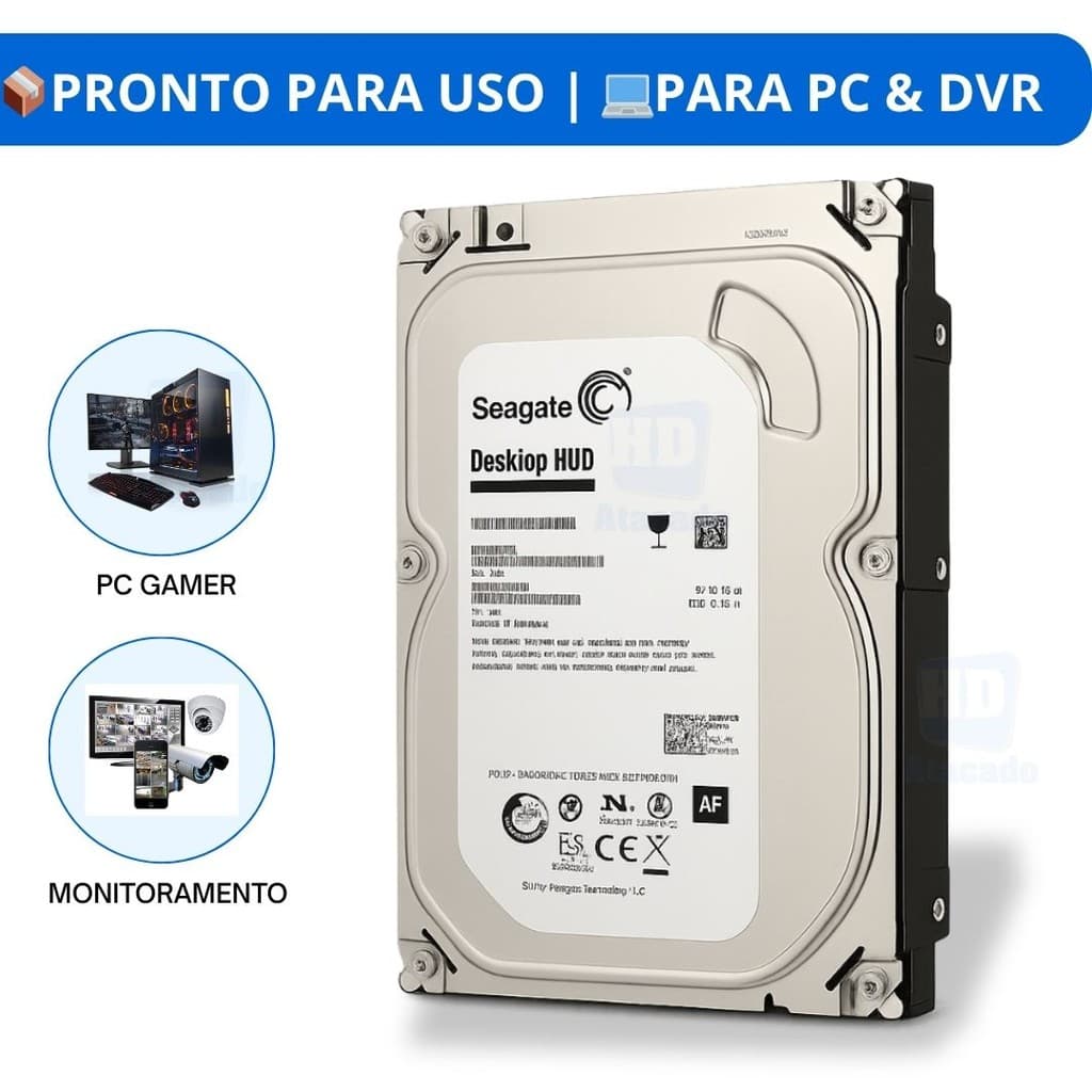 HD 500GB SATA 3.5'' de Computador e DVR - Disco Rígido Interno de PC Desktop com NF e Garantia