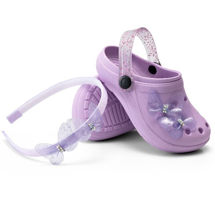 Sandália Infantil Menina Babuche Original Leve e Confortável Com Tiara De Brinde