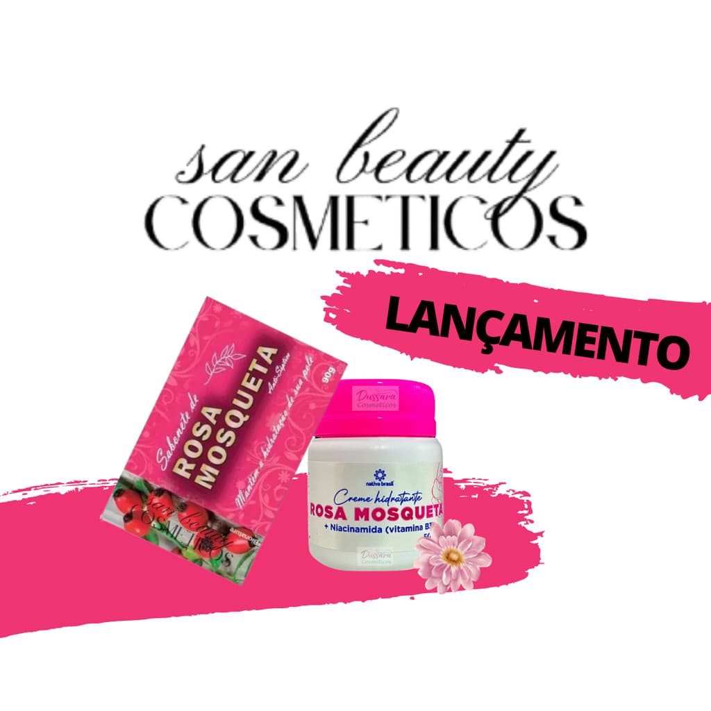 Kit Rosa Mosqueta Sabonete + Creme Hidratante Clareador Natural de Pele (2 itens)
