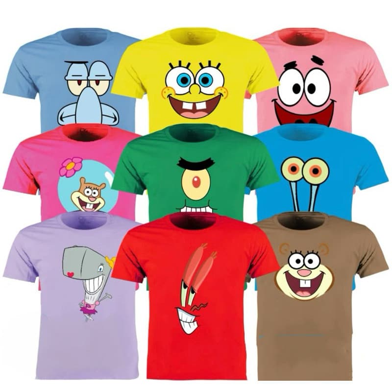 Camiseta Camisa Estampada Personagem Festa Bob Esponja