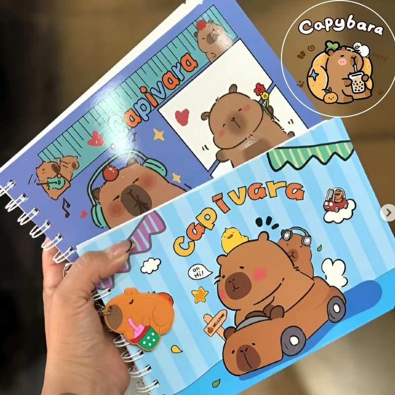 Livro de Colorir Capivara cute 50 Folhas Caderno de Desenho Pintura Coloring Book infantil，Promoção