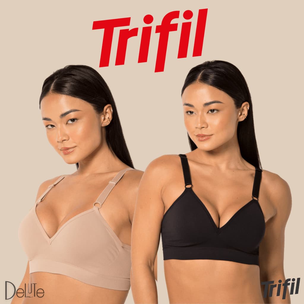 Kit com 2 Sutiãs AF Bojo Daily Trifil Bojo Suave Sem Aro Conforto Dia a Dia