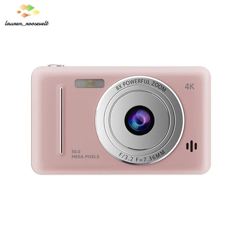 Câmera Digital 4K Portátil Retro De Nível De Entrada Dupla Flash 50 Milhões De Pixels Foco Automático Rosa
