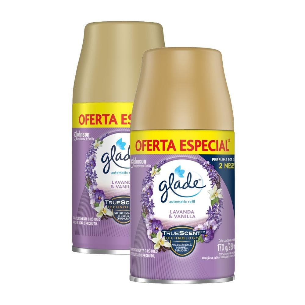 Kit 2 Refil Odorizador Glade Lavanda & Vanilla 260ml