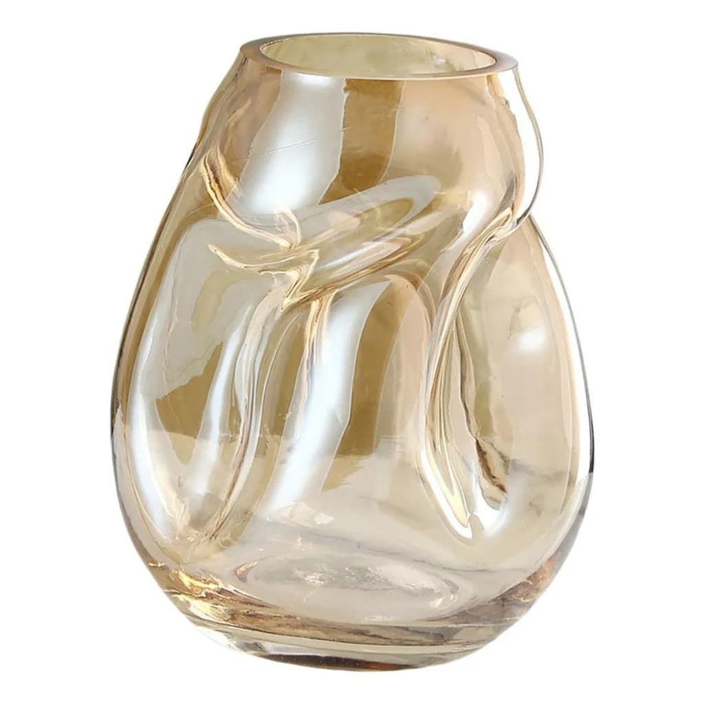 Vaso de Vidro Grosso Pequeno Primeira Linha Irregular ambar