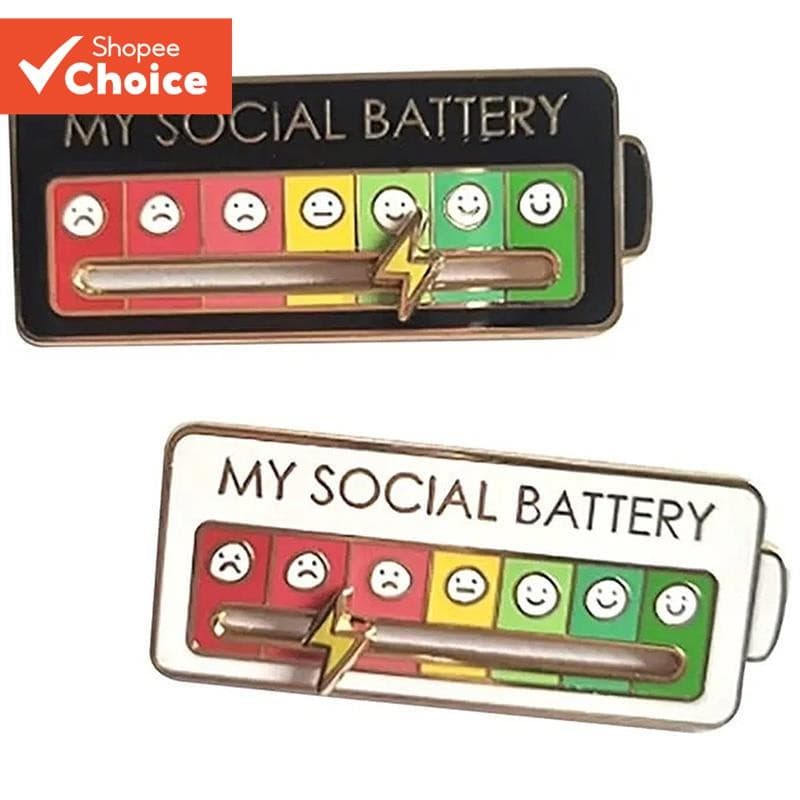 Broche Esmaltado De Bateria Social Arco-Íris Personalizado , Acessórios De Roupas Com Pino De Conversão De Humor