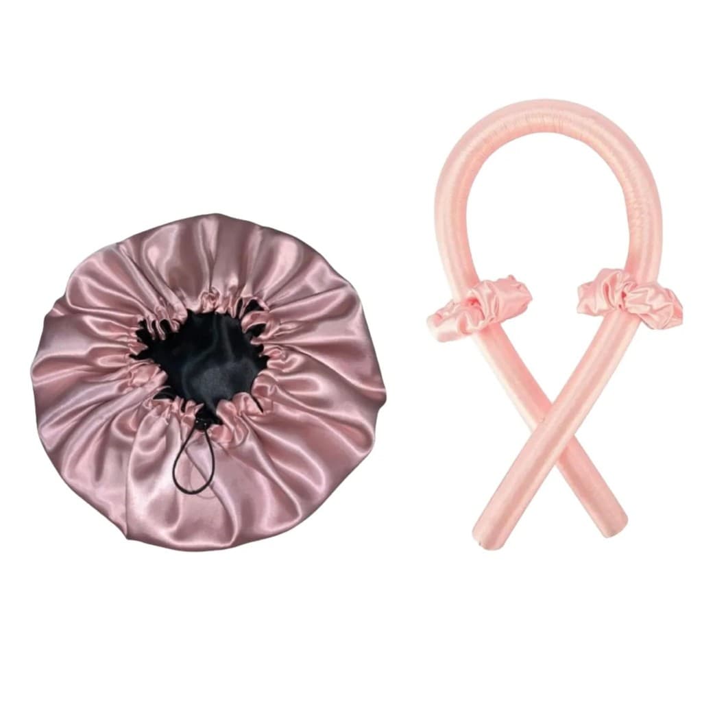 Kit Com Modelador De Cachos + Touca Cetim Dupla Face Com Regulador