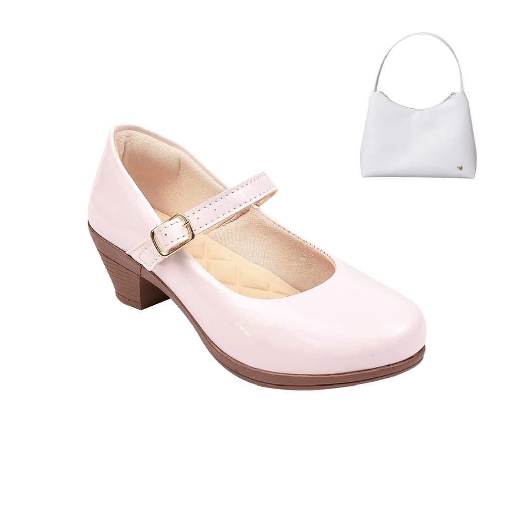 Sapatilha Infantil Menina Salto Macia Com Bolsinha  8050VB