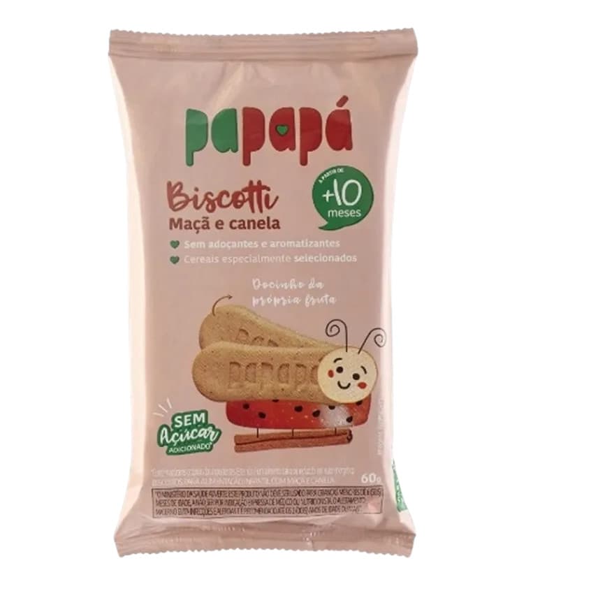 Biscoito Infantil Biscotti Maçã E Canela 60g - Papapá