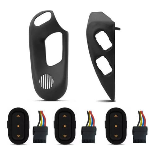 Par Moldura E Botao Vidro Eletrico Corsa Classic Com Rabicho