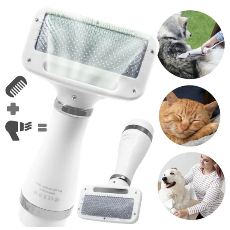 Escova Secadora Pet 110V- 2 EM 1 Seca Remove Pelos Cachorro Coelho Gato ,Baixo Ruído
