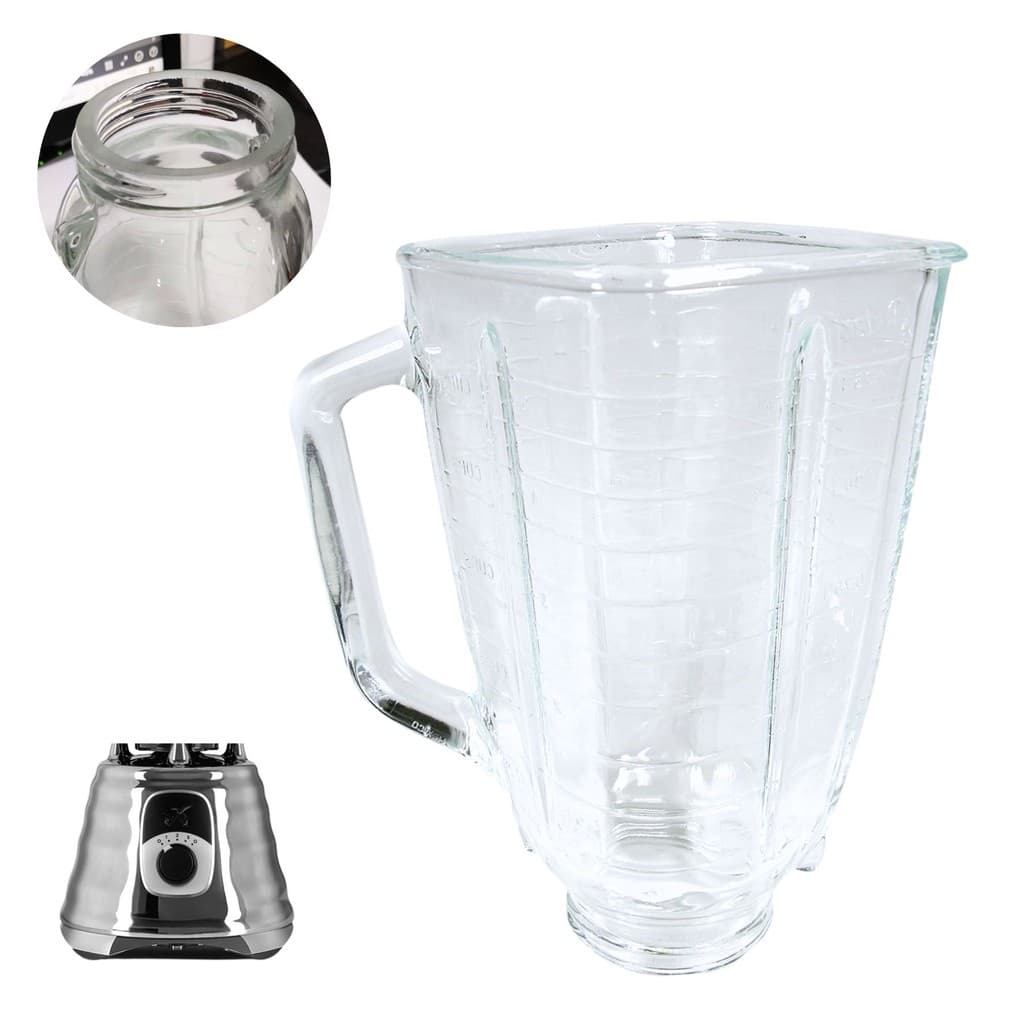 Copo Vidro Quadrado Compatível Oster Osterizer Clássico E Outros Modelos Super Chef 1,25L Sem Tampa