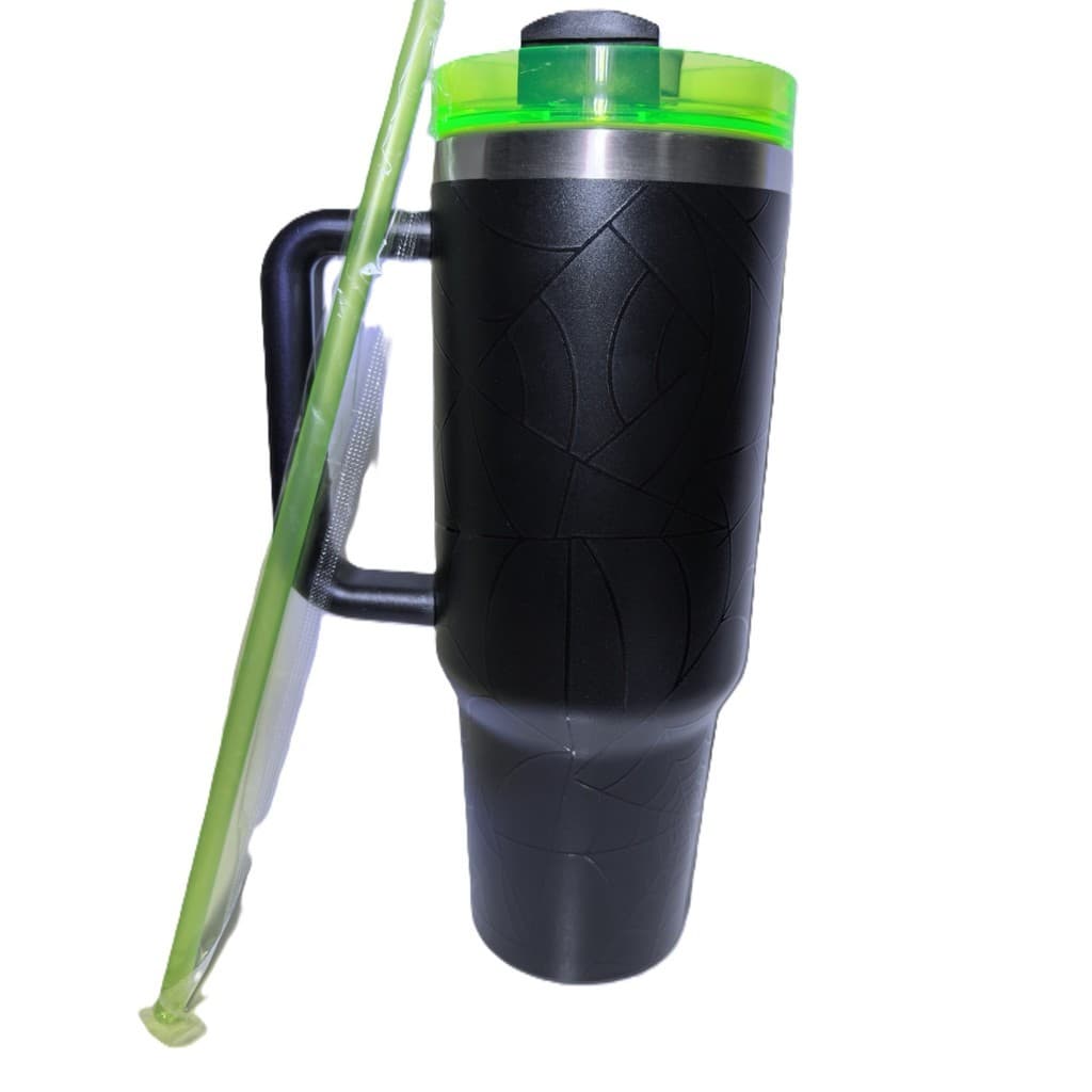 Copo Térmico Inox Com Alça Canudo 1200ml Caneca Garrafa Inox preto-promocao\