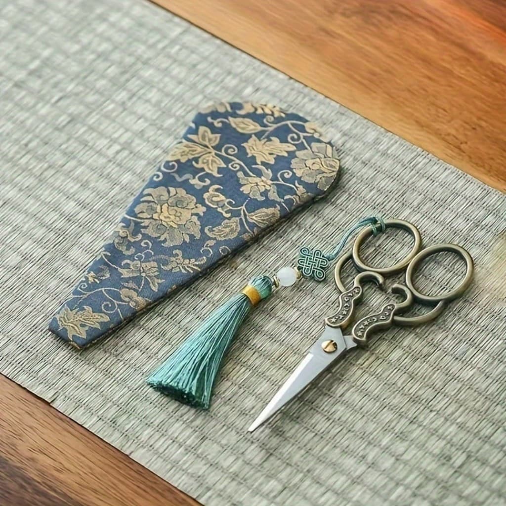 Conjunto De Tesouras Vintage De Luxo De 3 Unidades Com Borlas , Lâmina De Aço Inoxidável Para Bordado/Costura/Artesanato