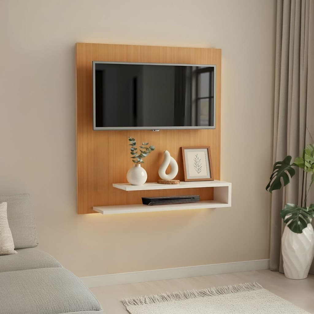 Painel de Tv Até 32 Polegadas Ripado Com Prateleira
