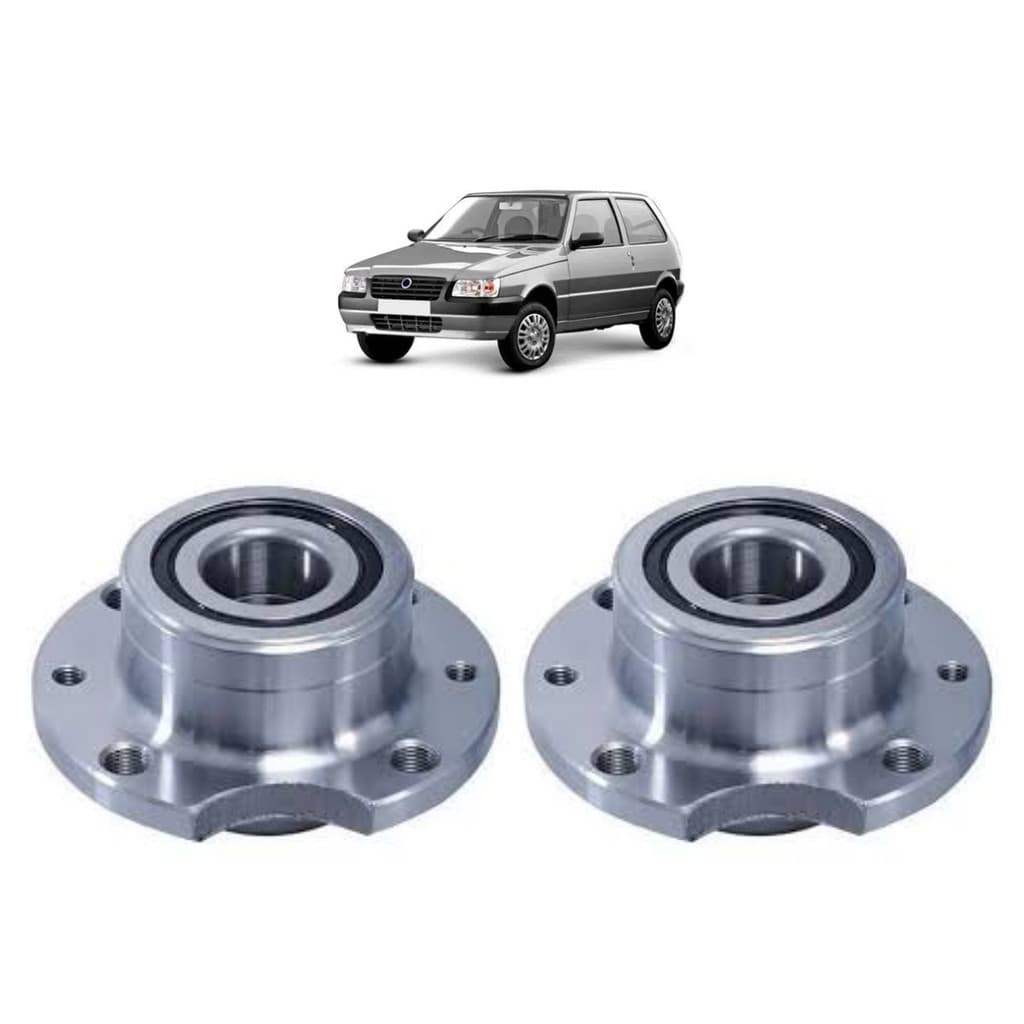 Par Cubo Roda Nakata 4 Furos Traseiro Esquerdo+Direito Com Rolamento Fiat Uno Mille 1984 A 2013