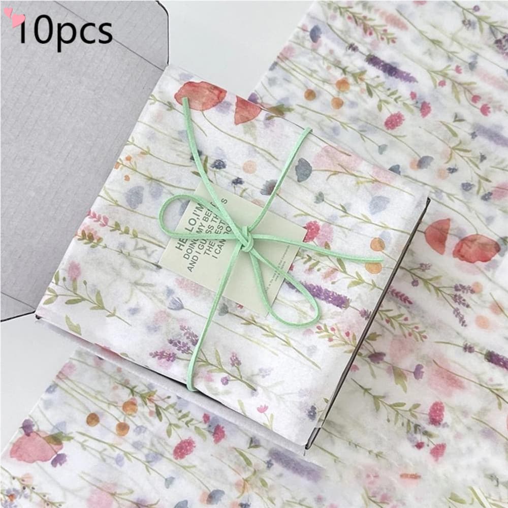 10 Folhas De Papel De Seda Floral Primavera Aquarela Flores Silvestres Impresso Embrulho Para Aniversário Casamento Nupc