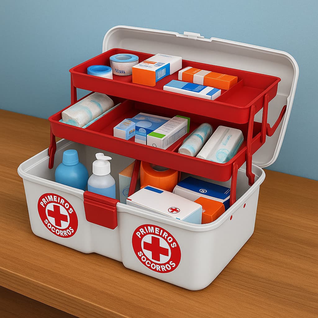Maleta De Medicamentos Primeiros Socorros Caixa Organizadora De Remédios C/2 Bandejas 10 Divisorias