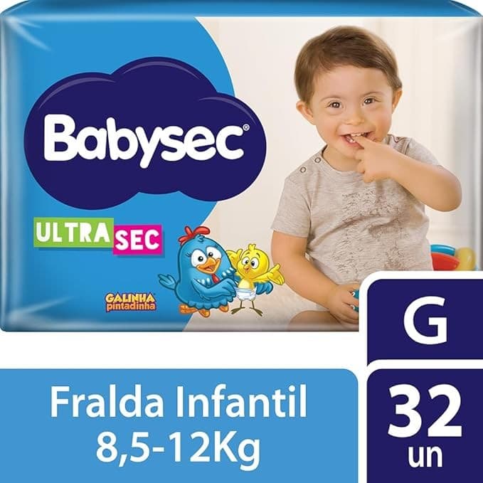 Fralda Babysec Ultrasec G 32un Galinha Pintadinha 12h Proteção Antivazamento Conforto Seco Bebê