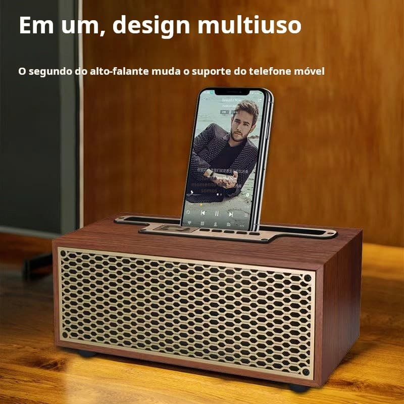 Retro Radio Sound Bluetooth portátil com dispositivo móvel de suporte para Presente  rádio FM