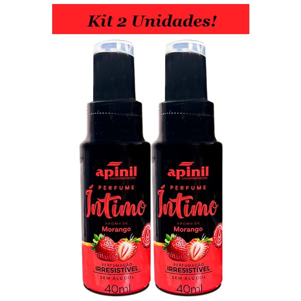 KIT 2 Unidades Perfume Íntimo MORANGO 40mL APINIL
