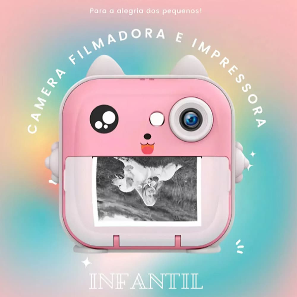 Camera De Impressão Instantânea Para Crianças Vídeo Fotografia Digital Fotográfica Toy