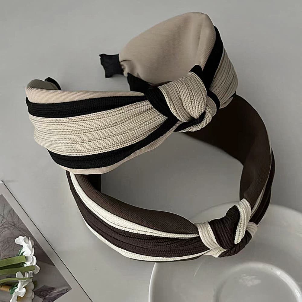 Faixa de cabeça com nó de tecido de aba larga, cor correspondente, luz, luxo, antiderrapante, moda