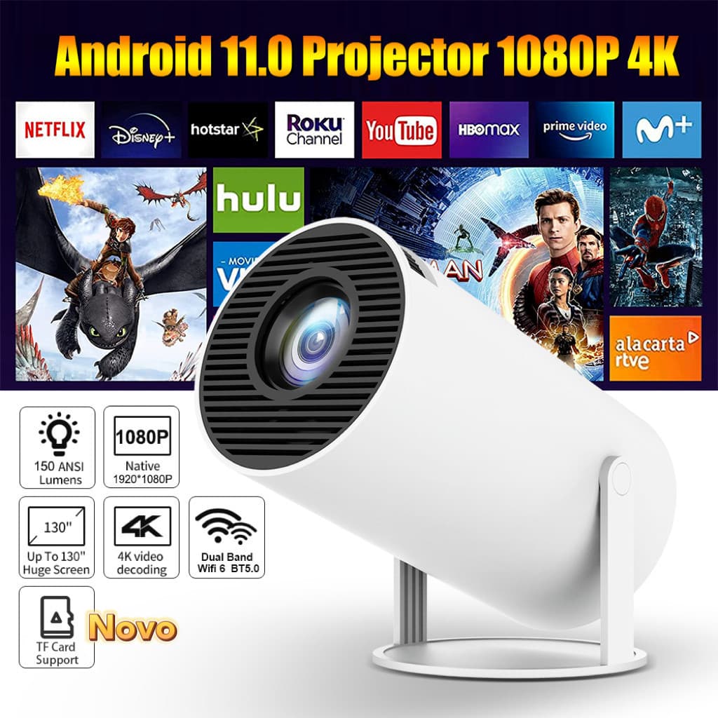 Projetor 4K HD 150 Polegadas Celular, Tv , Xbox, PS, Pc, Wifi HY300 Pro Magcubic Envio Imediato